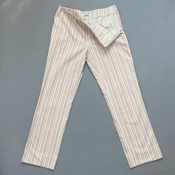 Moschino Cheap and Chic Cotton Striped Low-Waist Trouser Cream Tan Pinstripe sz8 - Picture 1 of 11
